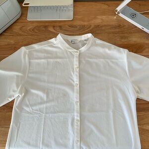 Greg Norman Collection Classic White Button-Up Blouse